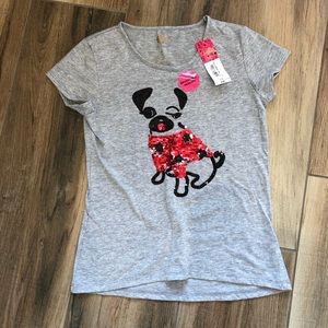 Total Girl Dog Sequins Top